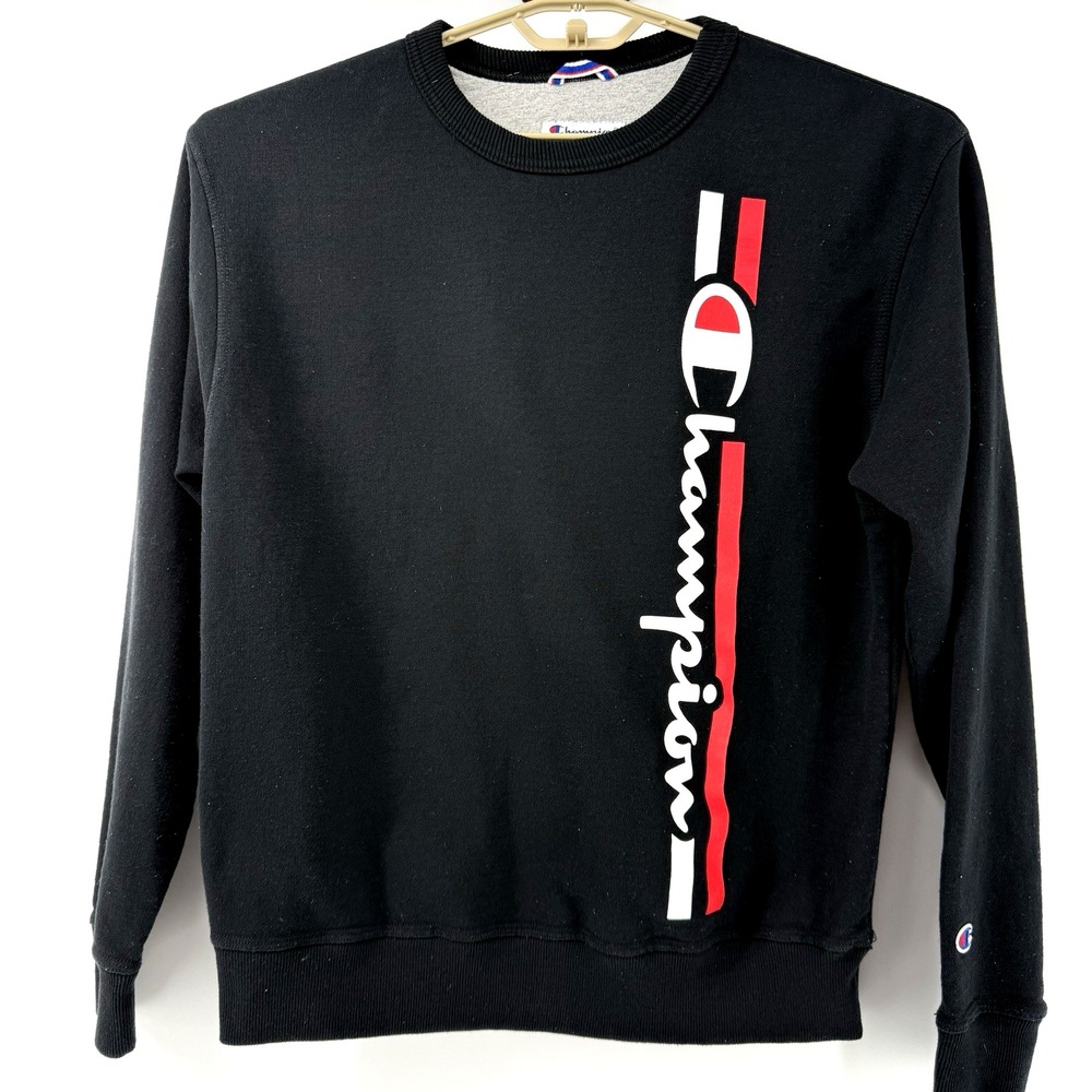 Champion Men's Fleece Sweatshirt Pullover Active Crew Neck Med Logo Long Sleeve